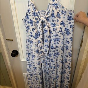 SHEIN Blue Floral Midi Dress